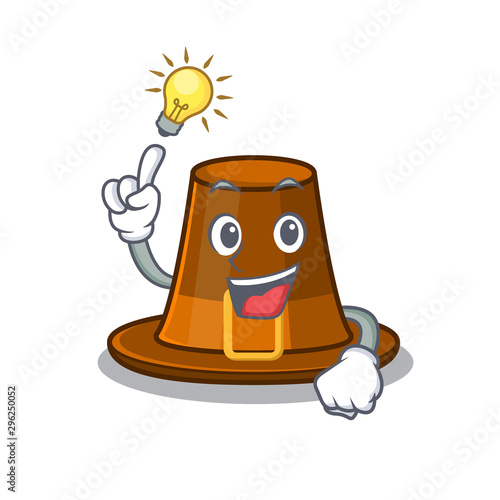 Have an idea pilgrim hat on a cartoon table