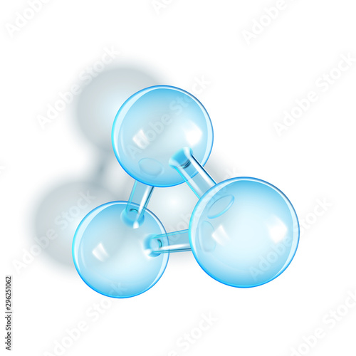 Spherical Rod Molecule Scientific Model Vector. Extremely Minute Particle Glass Molecule. Reflective And Refractive Molecular Physics Compound. Atomic Elements Transparent Realistic 3d Illustration