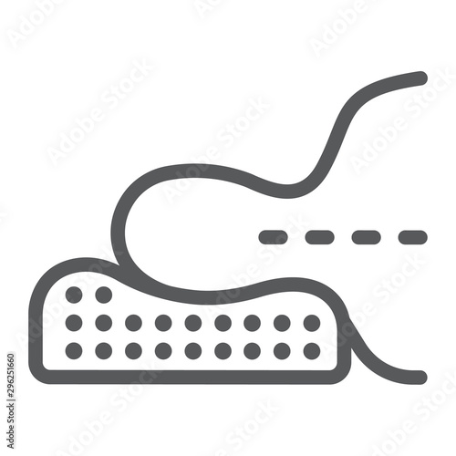 Orthopedic pillow line icon, medical and equipment, therapeutic pillow for seniors sign, vector graphics, a linear pattern on a white background.