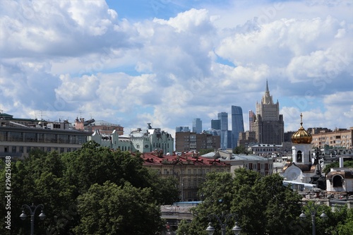 Moscow, Russia: cityscape, houses, MSU building.