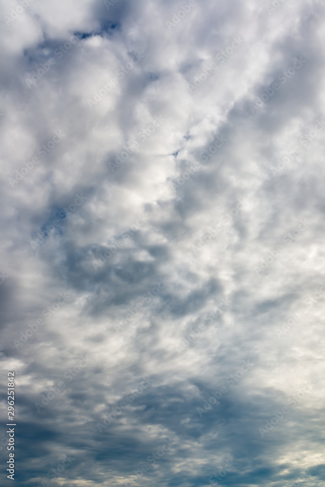 Fantastic soft clouds against blue sky, natural composition - panorama