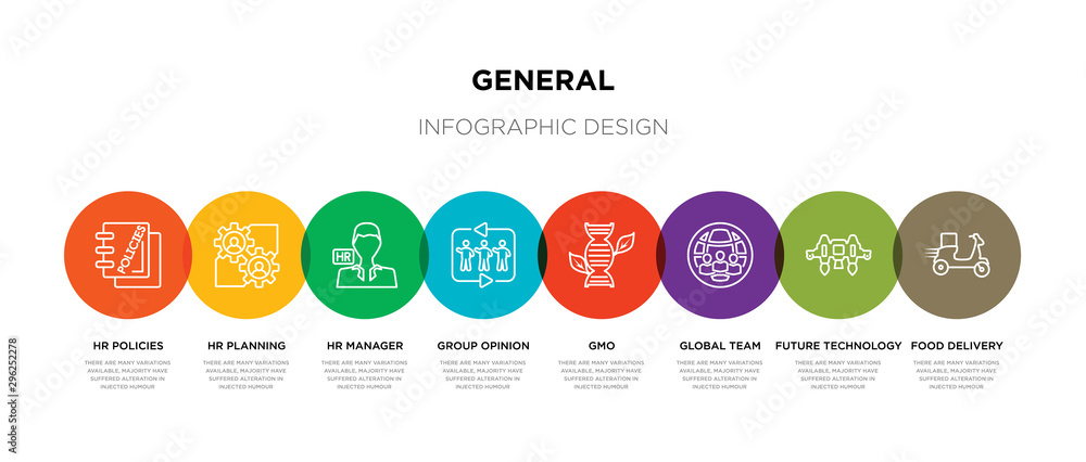 8 colorful general outline icons set such as food delivery, future technology, global team, gmo, group opinion, hr manager, hr planning, hr policies 8 colorful general outline icons set such as food delivery, future technology, global team, gmo, group opinion, hr manager, hr planning, hr policies