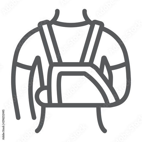 Shoulder immobilzer line icon, medical and healthcare, shoulder bandage sign, vector graphics, a linear pattern on a white background.