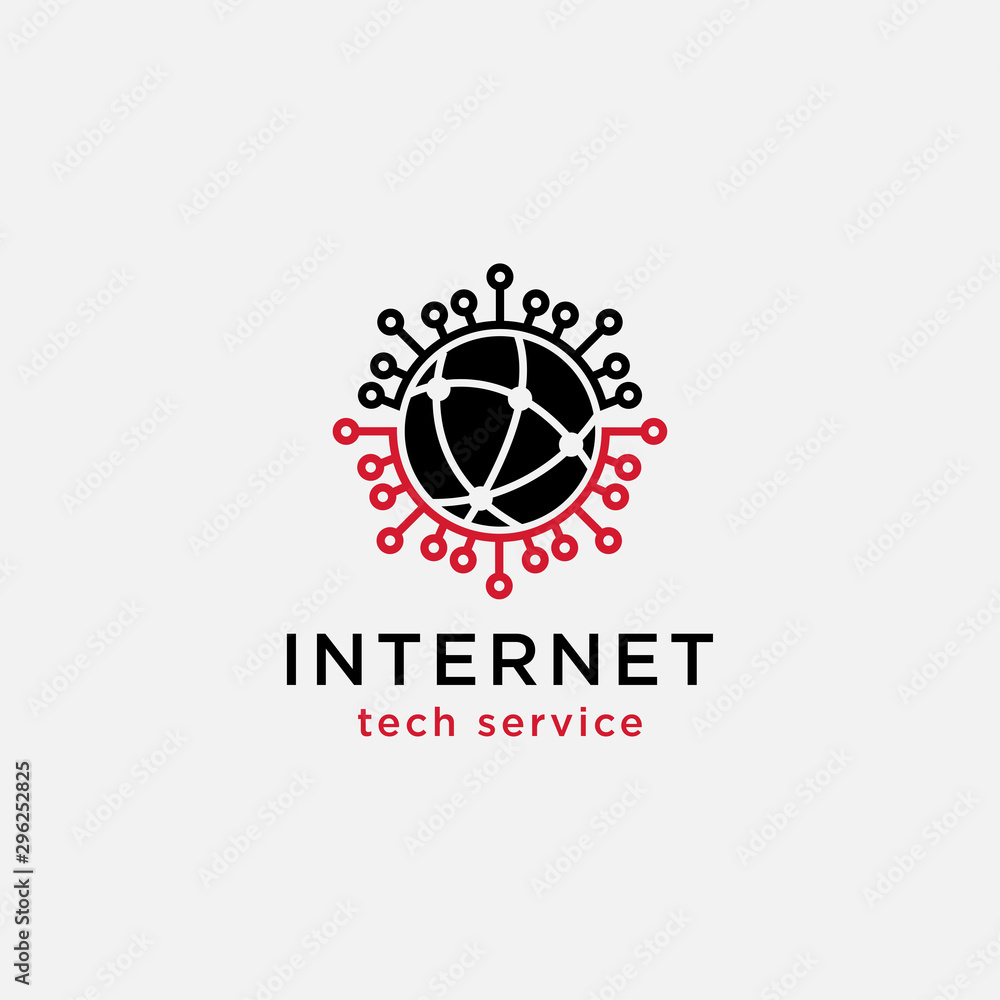 Obraz premium globe tech logo template icon vector