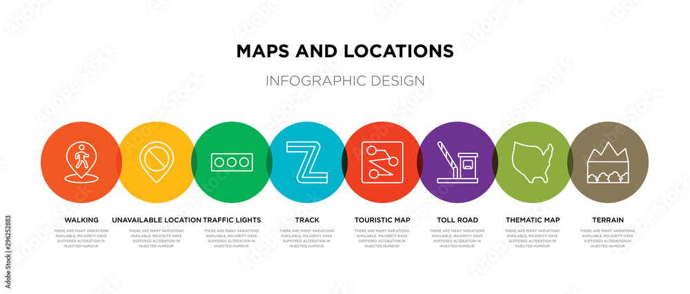 8 colorful maps and locations outline icons set such as terrain, thematic map, toll road, touristic map, track, traffic lights, unavailable location, walking 8 colorful maps and locations outline icons set such as terrain, thematic map, toll road, touristic map, track, traffic lights, unavailable location, walking