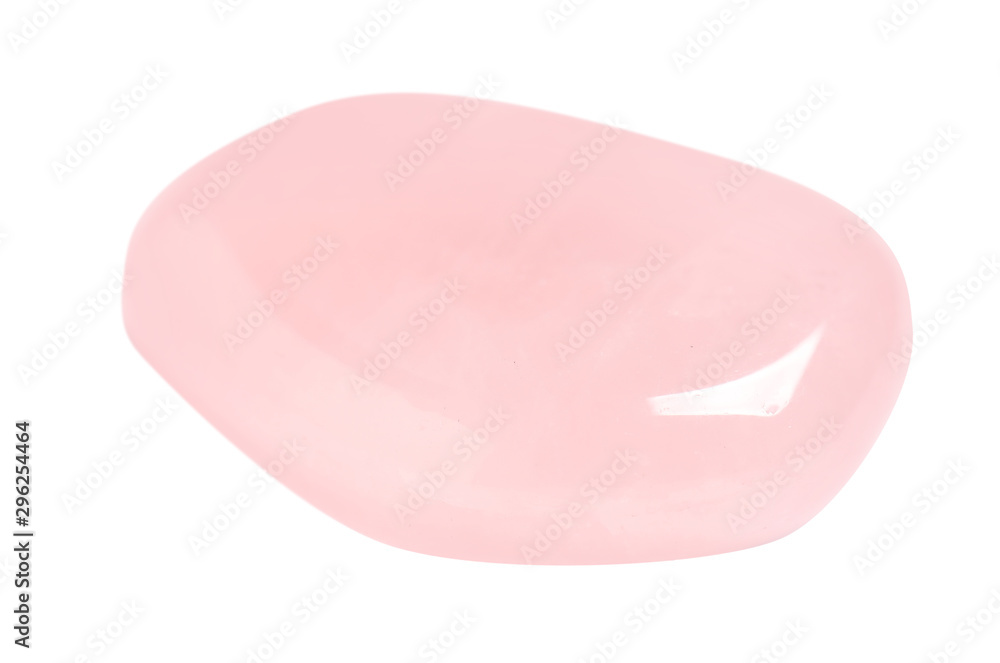 Beautiful pink quartz gemstone on white background Beautiful pink quartz gemstone on white background