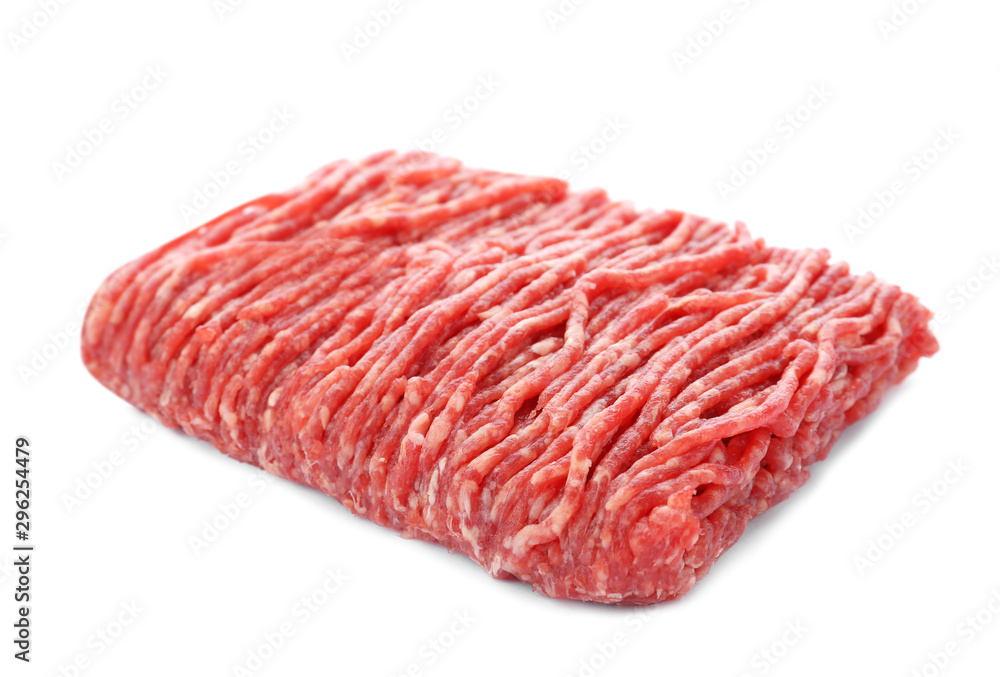 Fresh raw minced meat on white background Fresh raw minced meat on white background