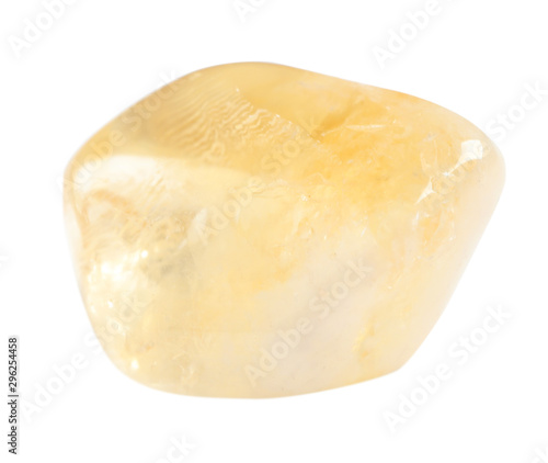 Beautiful citrine quartz gemstone on white background