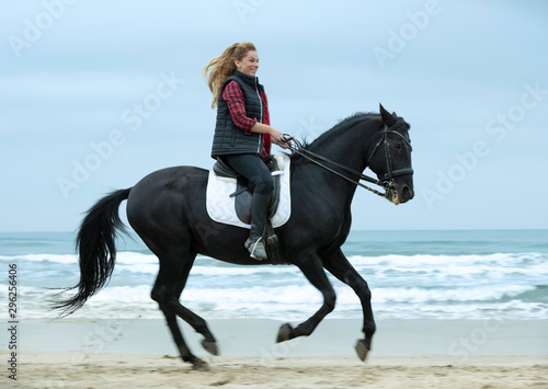 riding girl and horse