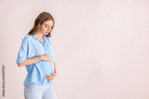 Beautiful pregnant woman on...