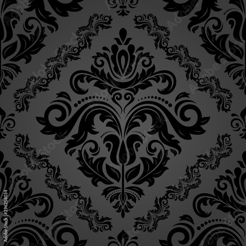 Classic seamless vector dark pattern. Damask orient ornament. Classic vintage background. Orient ornament for fabric, wallpaper and packaging