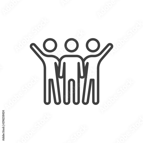 People relationship line icon. brotherhood linear style sign for mobile concept and web design. Friends, friendship outline vector icon. Symbol, logo illustration. Vector graphics
