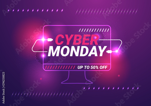 Cyber monday sale banner template