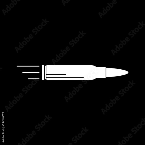 Bullet icon isolated on black background Fototapete