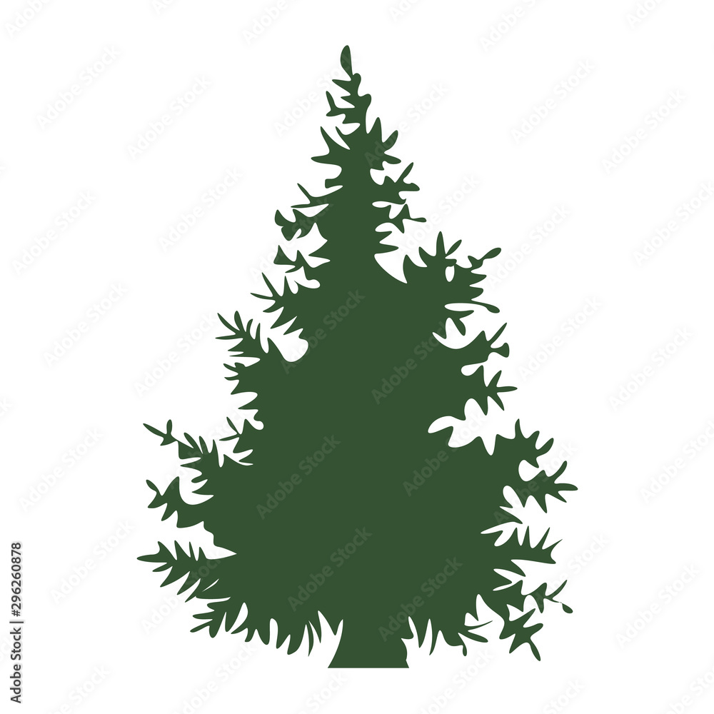 Hand drawn Fir tree with for your design. Cartoon style hand drawn christmas tree. Vector illustration. Hand drawn Fir tree with for your design. Cartoon style hand drawn christmas tree. Vector illustration.