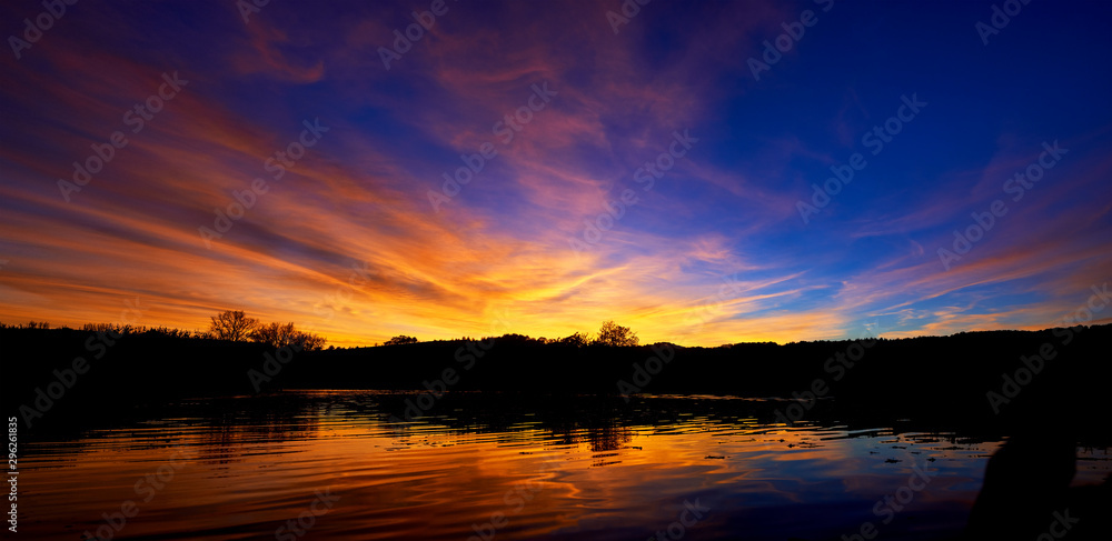 Beautiful sunset over a river