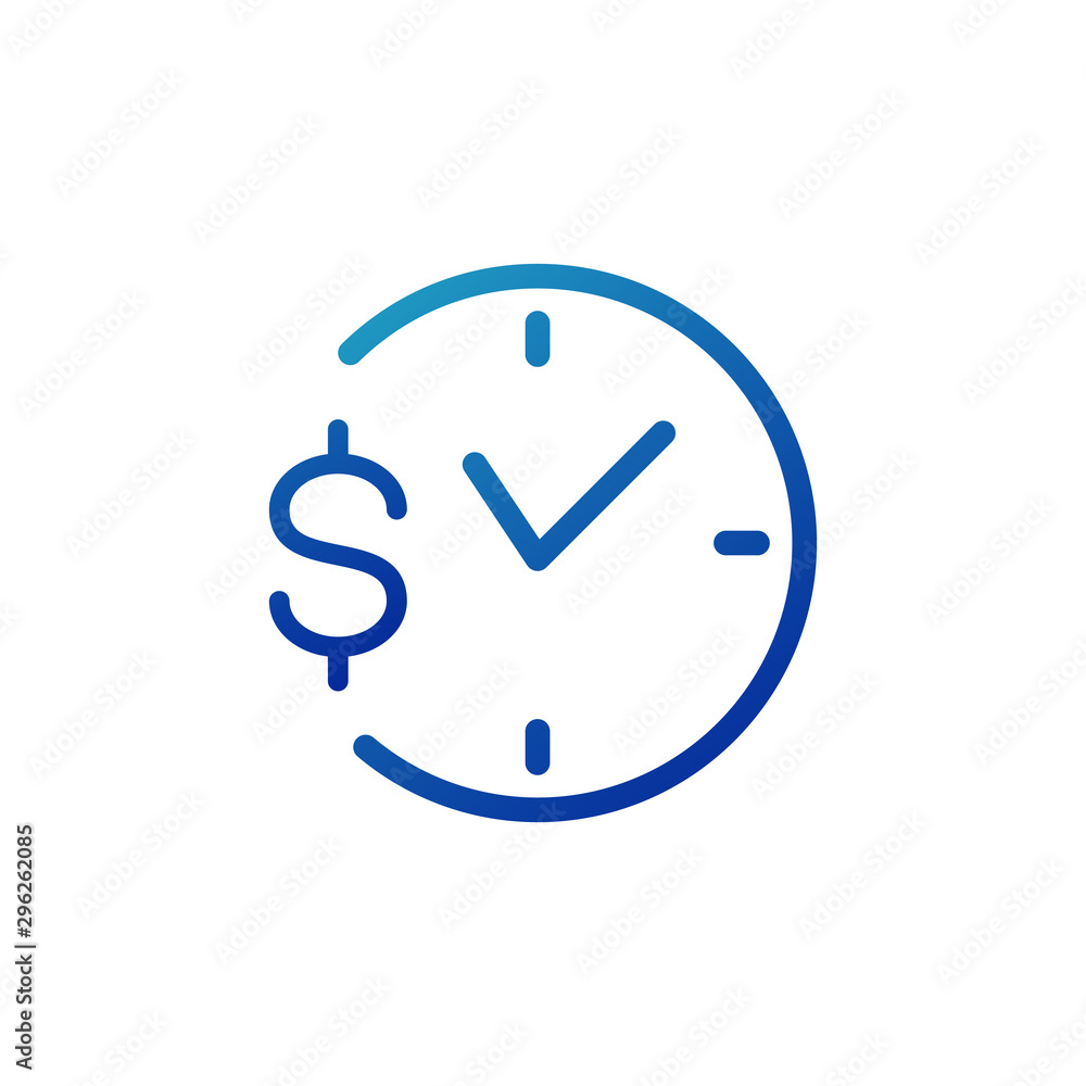 money and time management, clock and dollar sign. Stock Vector illustration isolated on white background. money and time management, clock and dollar sign. Stock Vector illustration isolated on white background.