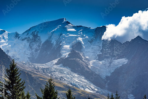 Mont Blanc massif landscape in Alps  French side.