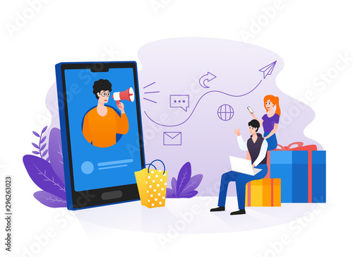 Referral marketing, affiliate marketing, network marketing, business partnership, referral program strategy. Friends referral concept