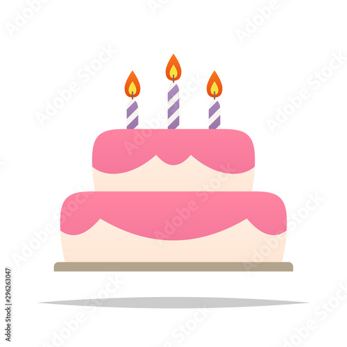 Birthday cake vector isolated illustration
