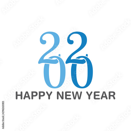 Happy New Year 2020 Text Design Patter, Vector illustration.