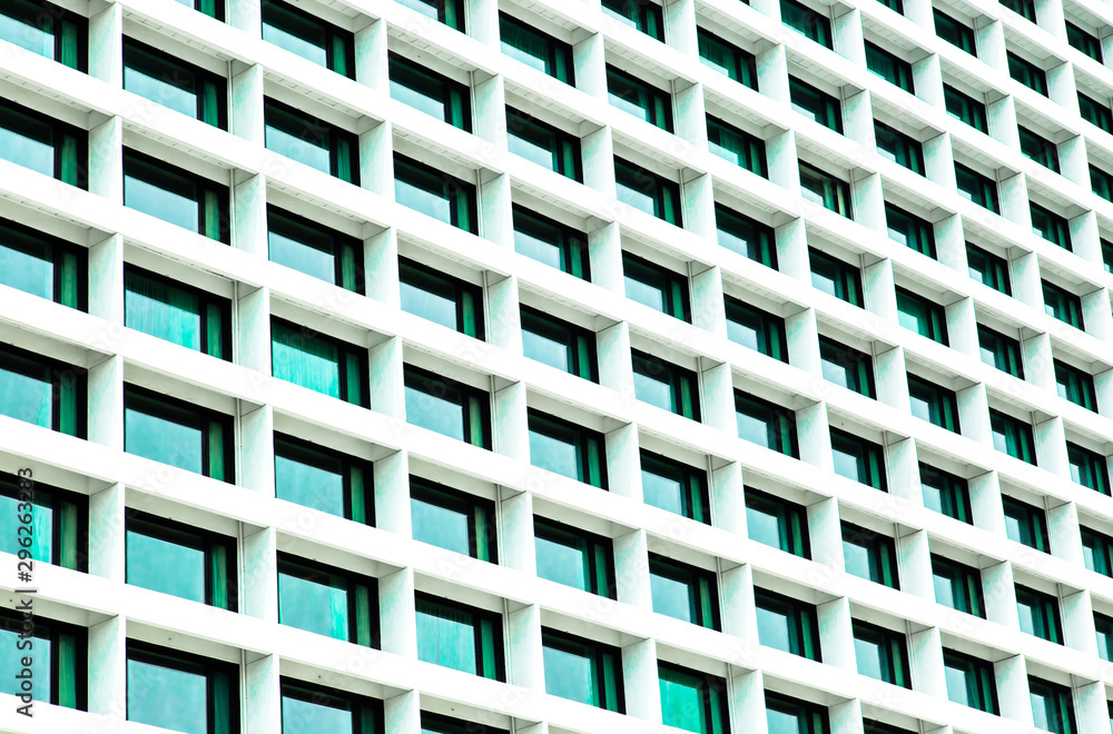 modern building facade with blue color window background modern building facade with blue color window background