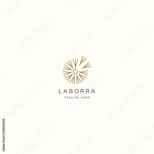 Dandelion Flower Logo Icon Design Template. Elegant, Luxury, Gold, Flower, Premium, Spa, Cosmetic, Boutique, Florist, Fashion, Modern Vector Illustration