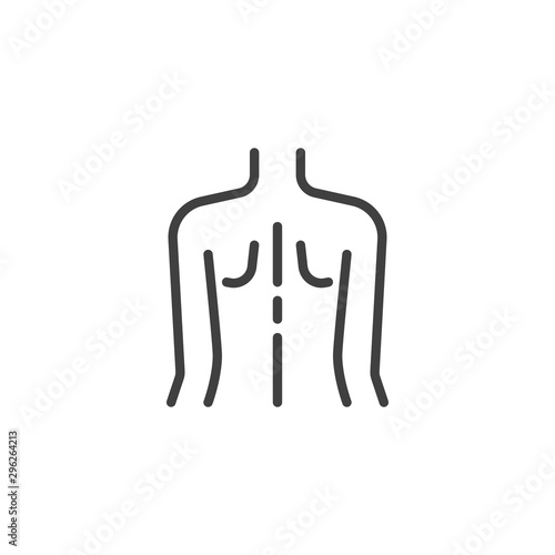 Human back line icon. linear style sign for mobile concept and web design. Human body part outline vector icon. Symbol, logo illustration. Vector graphics