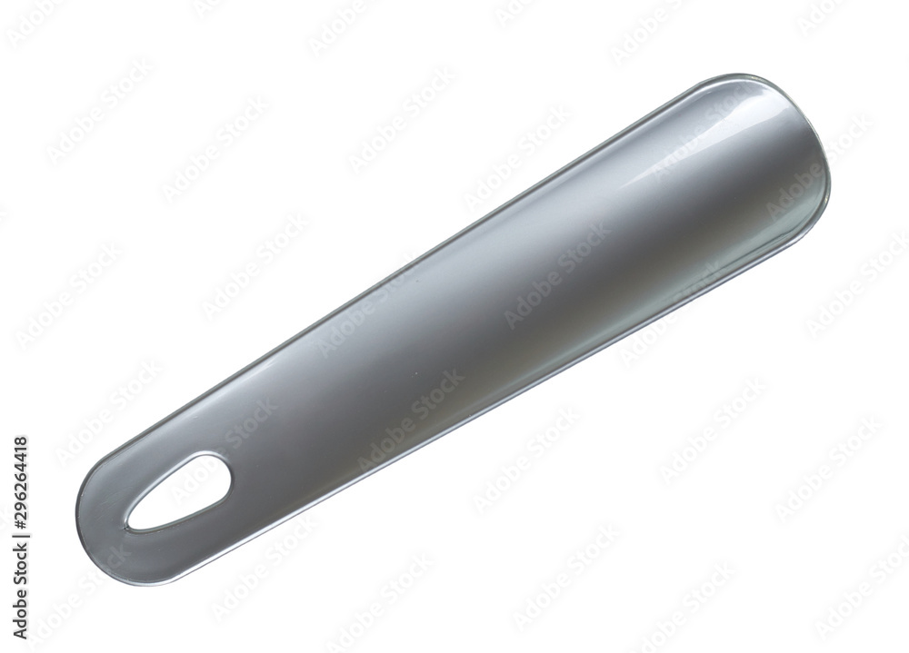 Plastic gray shoe spoon. Shoehorn foot accessory. Plastic gray shoe spoon. Shoehorn foot accessory.