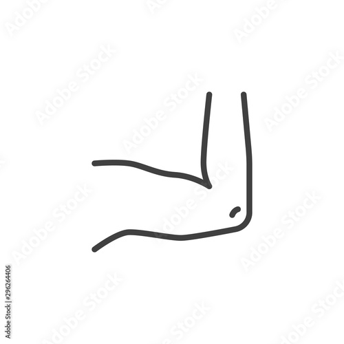 Human elbow line icon. linear style sign for mobile concept and web design. Body part outline vector icon. Symbol, logo illustration. Vector graphics photo