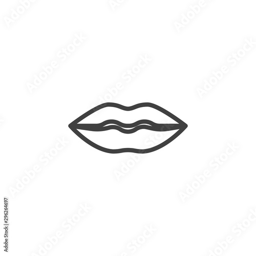Woman lips line icon. linear style sign for mobile concept and web design. Human lips outline vector icon. Symbol, logo illustration. Vector graphics