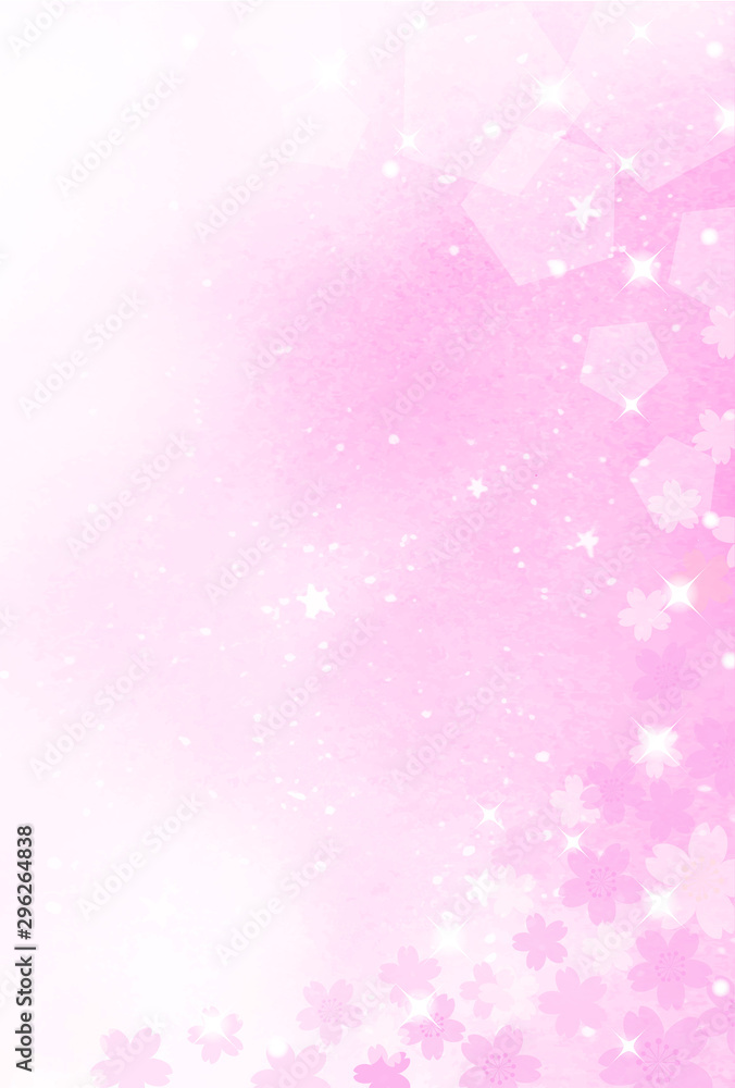 Obraz premium 桜の水彩背景 縦デザイン