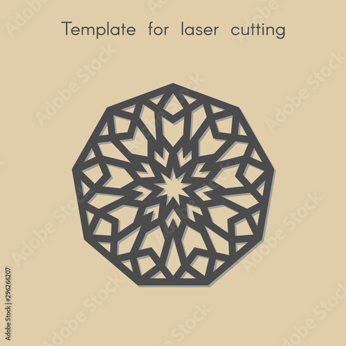 Template for laser cutting. Abstract geometric background for cut. Stencil for panels of wood, metal, plastic. Decorative stand.
