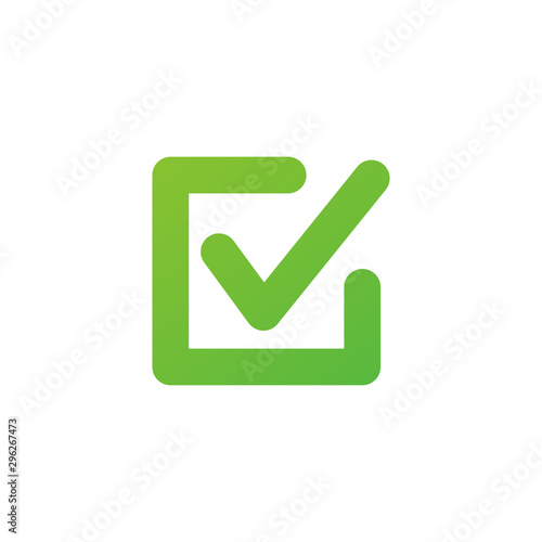 Green Checkbox icon vector illustration isolated on white background
