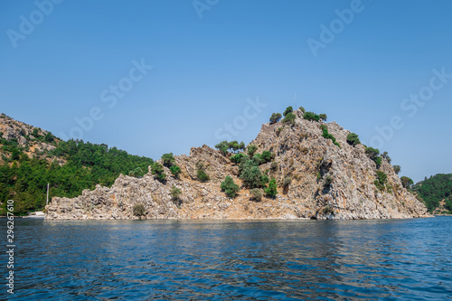 Summer Landscape green island with hills