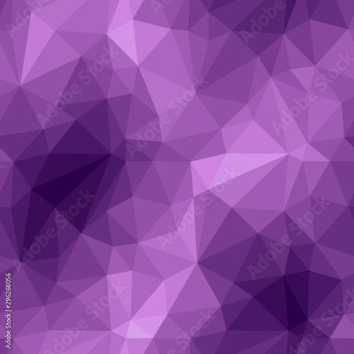 Violet triangular vector texture. Low poly background. Geometric seamless pattern. Purple Polygonal abstract backdrop.