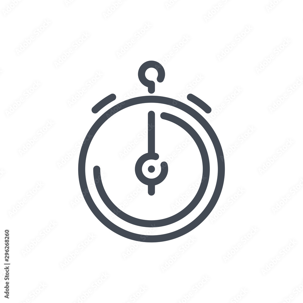 Stopwatch line icon. Timer countdown vector outline sign. Stopwatch line icon. Timer countdown vector outline sign.