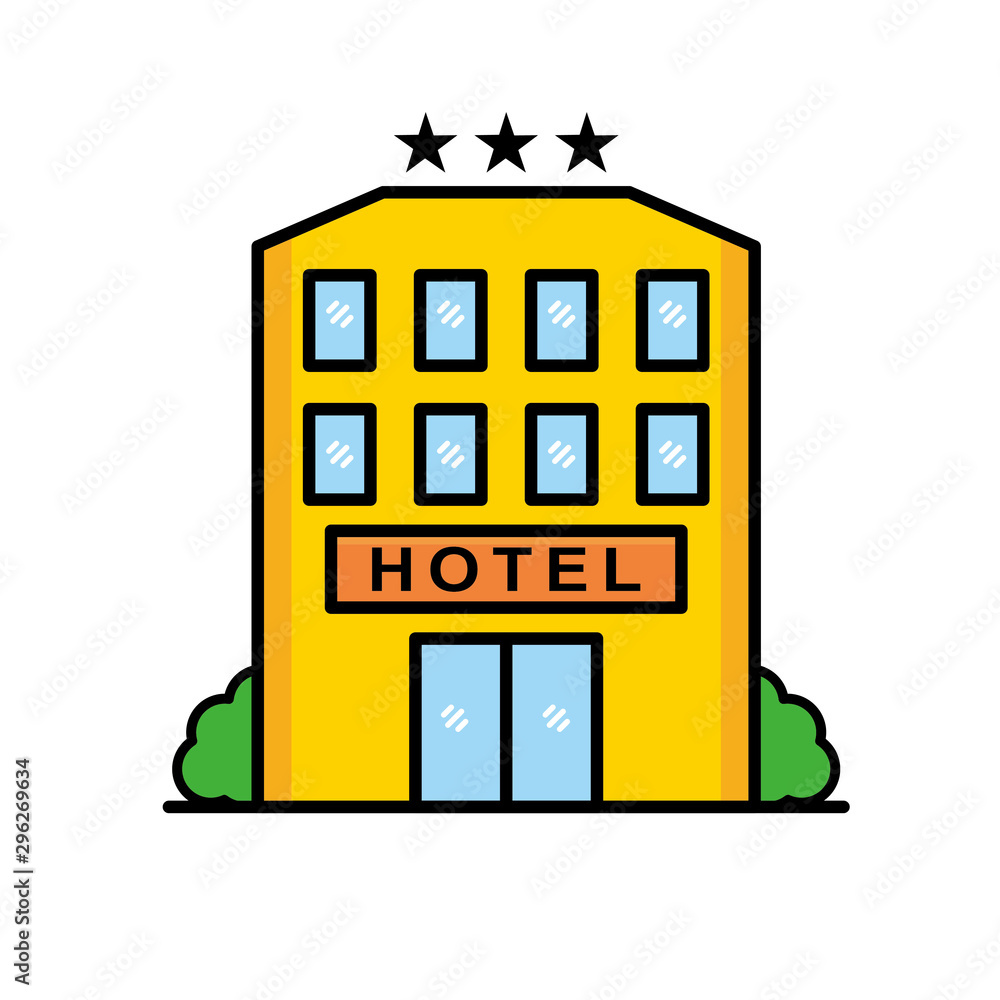 Hotel building vector illustration with simple design. Hotel icon Hotel building vector illustration with simple design. Hotel icon