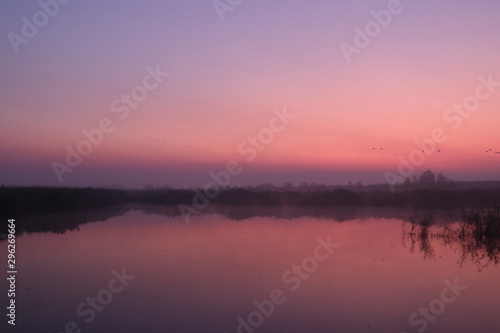 Dawn over the lake  sunrise