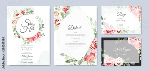 beautiful wedding invitation card and floral wreath designs