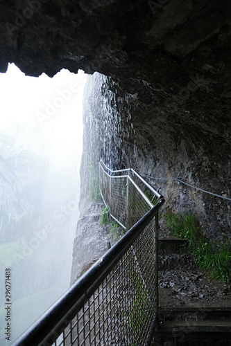 Path Climbing up to Staubbachfall Waterfall in Lauterbrunnen