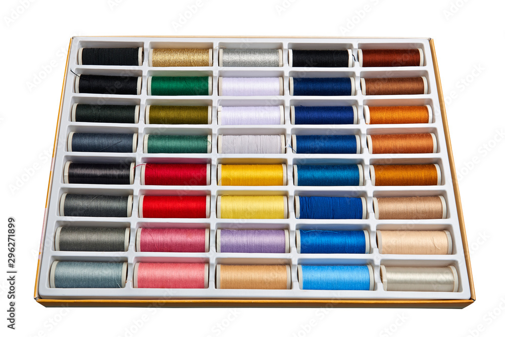 Sewing threads multicolored background isolated Sewing threads multicolored background isolated