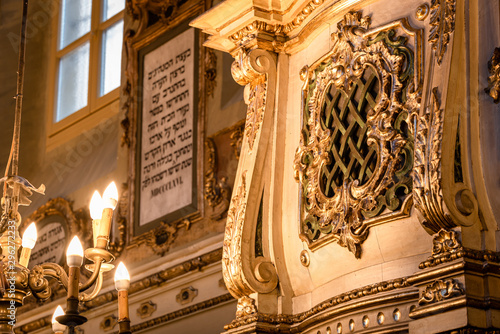 Indoor view of the synagogue of Casale Monferrato, Piedmont photo