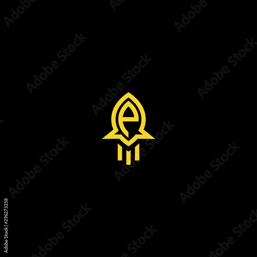 Initial P rocket logo design. Ship letter icon vector