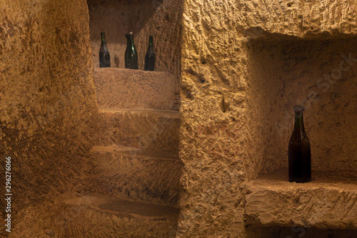 Indoor view of infernot, excavated in the canton stone, in Casale Monferrato