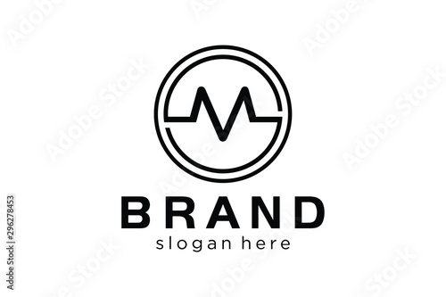 Free Download letter M concept, initials logo template, circle with M letter icon - GFXLoad