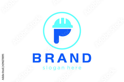 Free Download letter P with helm construction concepts, initials logo template, construction logo icon, P letters icon - GFXLoad