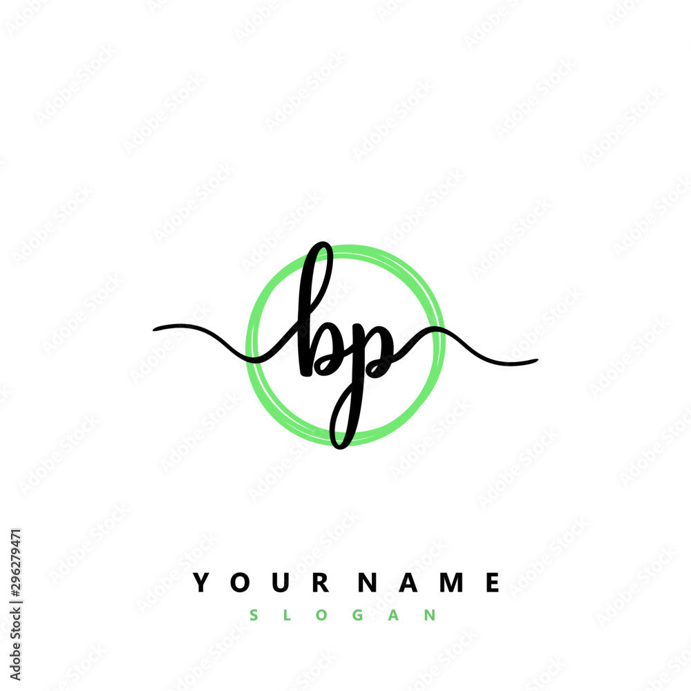 BP Initial handwriting logo vector BP Initial handwriting logo vector