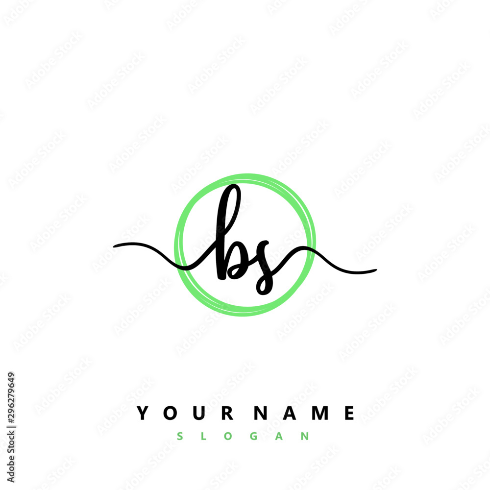 BS Initial handwriting logo vector BS Initial handwriting logo vector