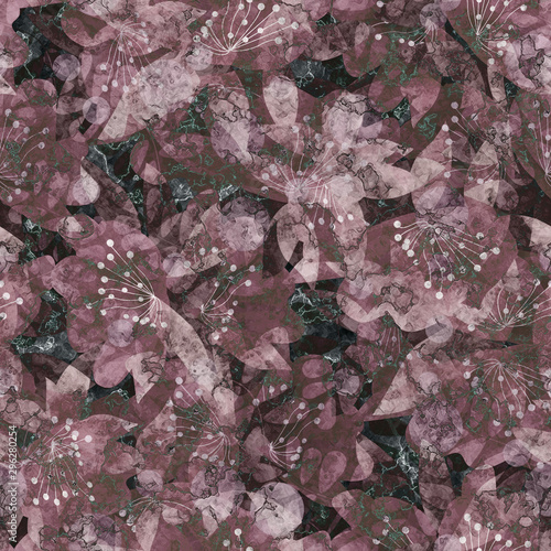 Seamless floral flowers abstract grunge pattern background